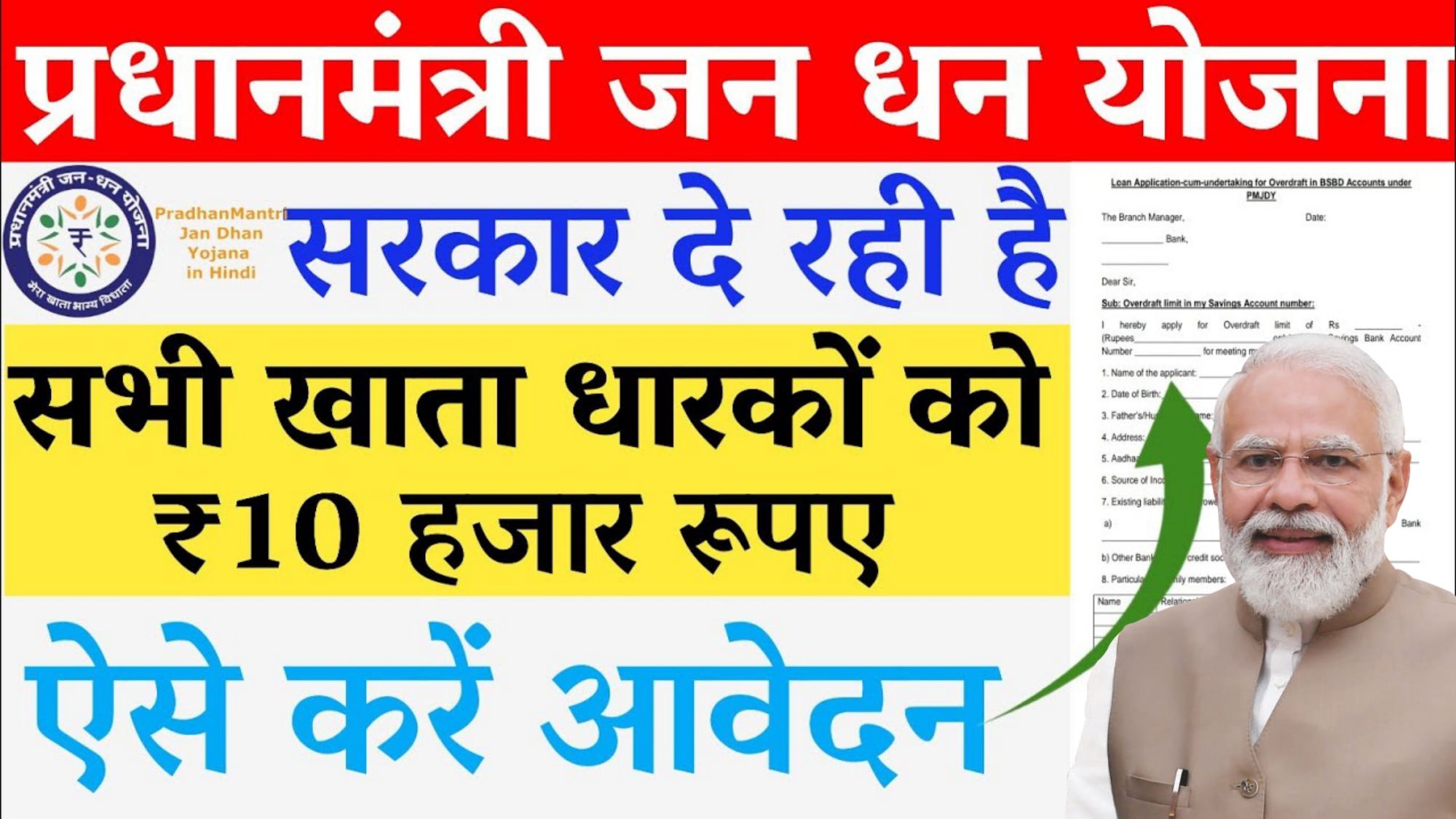 Pradhanmantri Jandhan Yojana 2024 - प्रधानमंत्री जनधन योजना खाता धारकों को मिलेगा 10,000₹ यहां से करें आवेदन