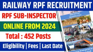 Railway RPF Sub Inspector SI Online From 2024 : रेलवे सुरक्षा बल न्यू भर्ती 2024 यहां से करें आवेदन Railway RPF Sub Inspector SI Online From 2024