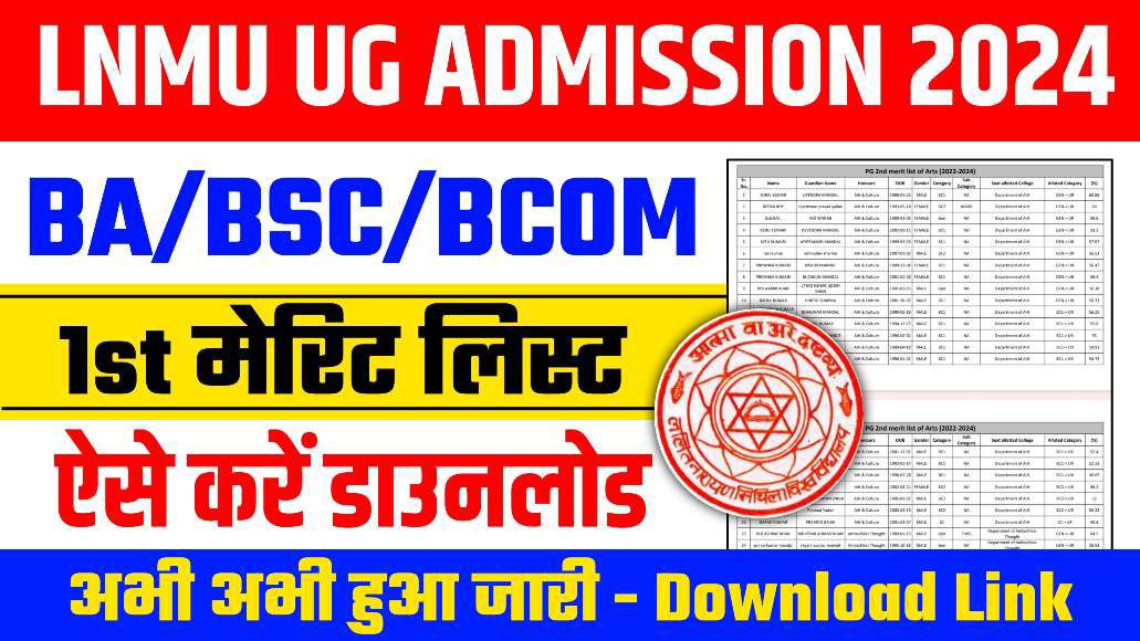 LNMU UG 1st Merit List 2024-28