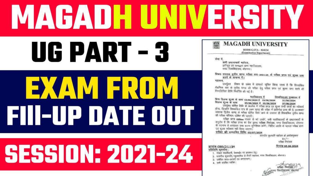 Magadh University Part 3 Exam From 2021-24