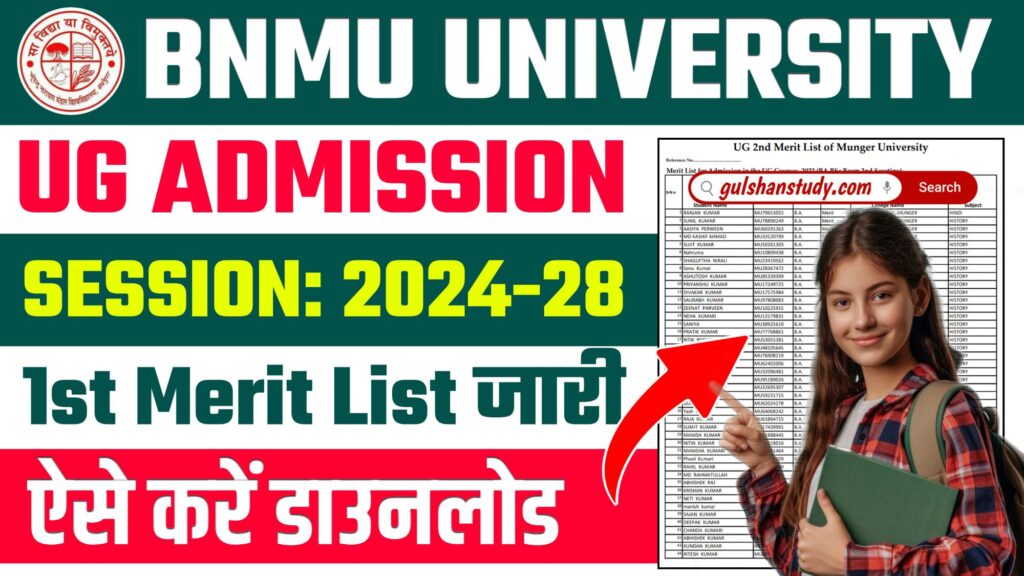 BNMU University UG 1st Merit List 2024-28