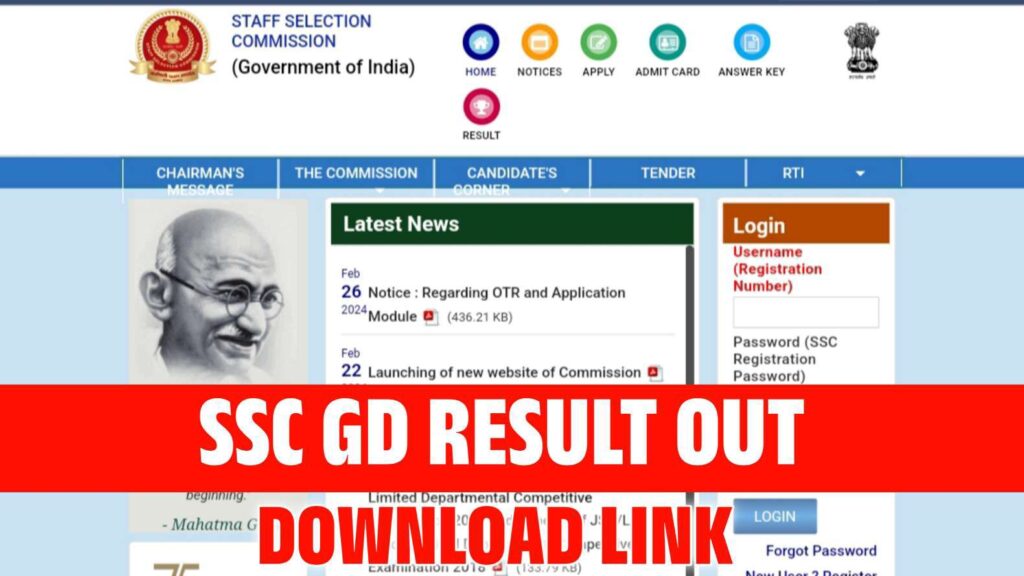 SSC GD Result 2024