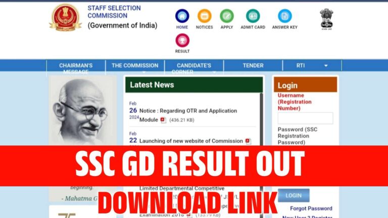 SSC GD Result 2024