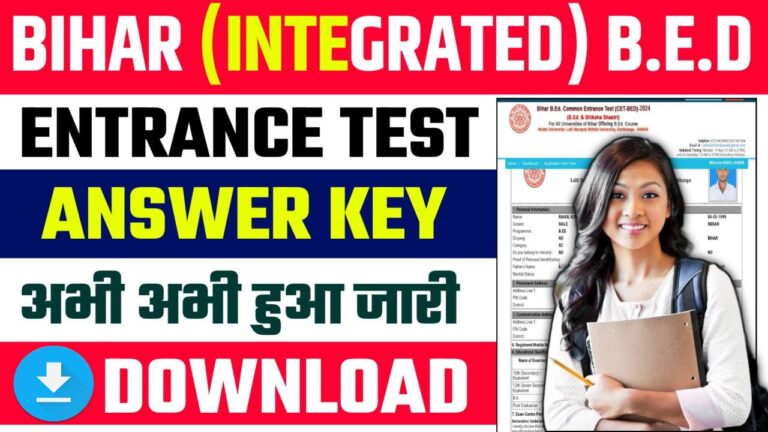 Bihar Integrated BEd Answer Key 2024