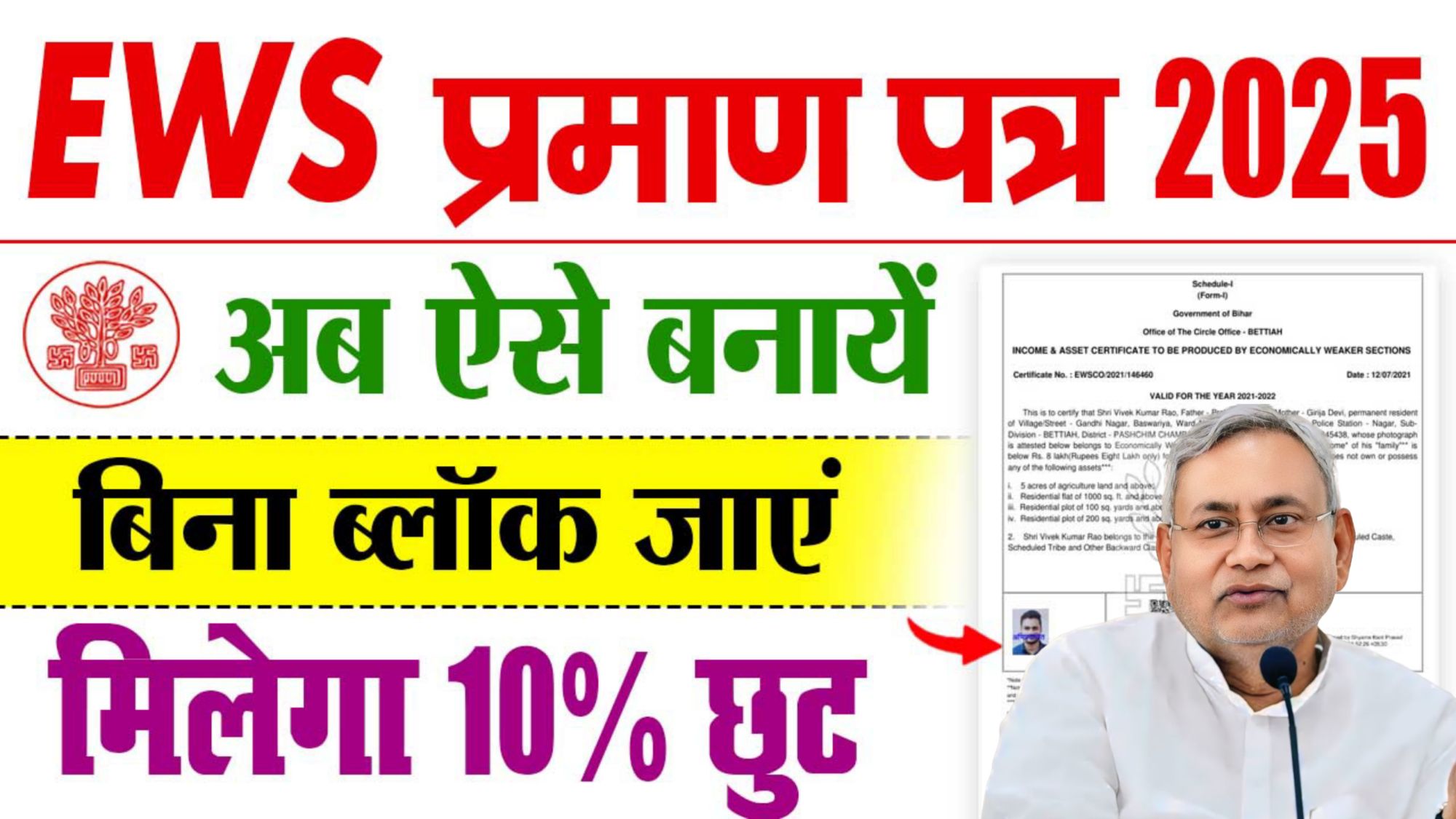Bihar EWS Certificate Apply 2025