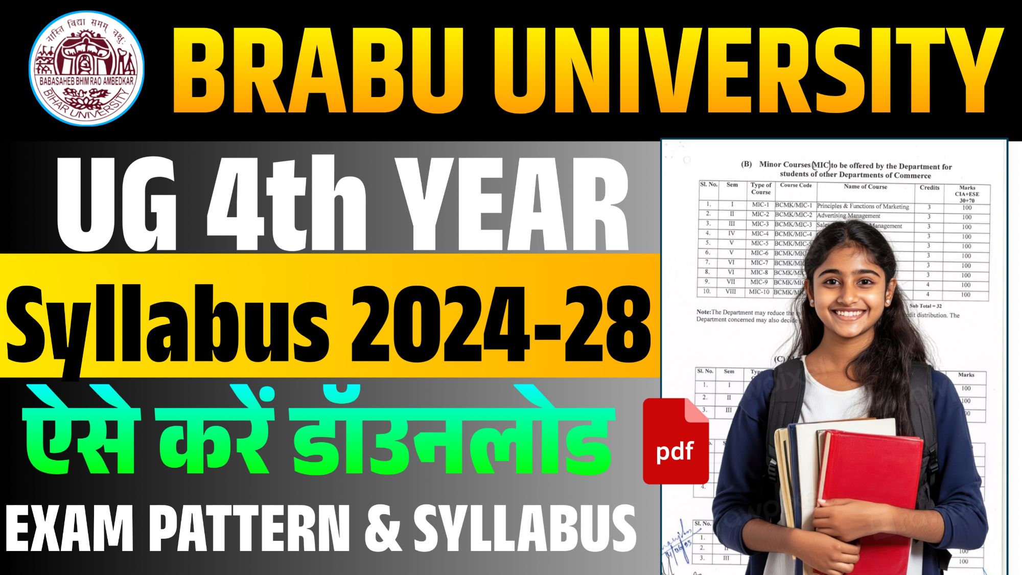 BRABU University UG Syllabus 2024-28