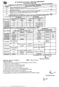 BNMU Exam Program 2025