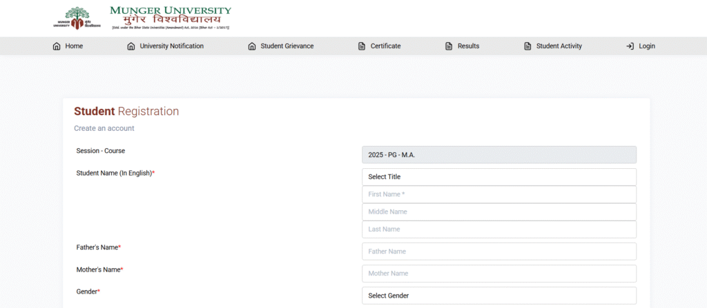 Munger Uiversity PG Admission