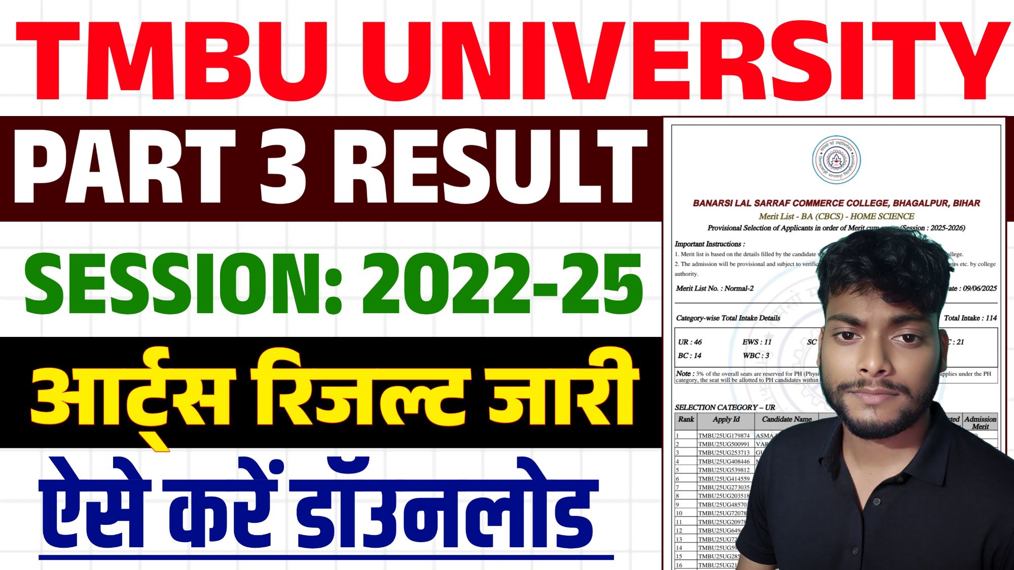 TMBU BA Part 3 Result 2022-25