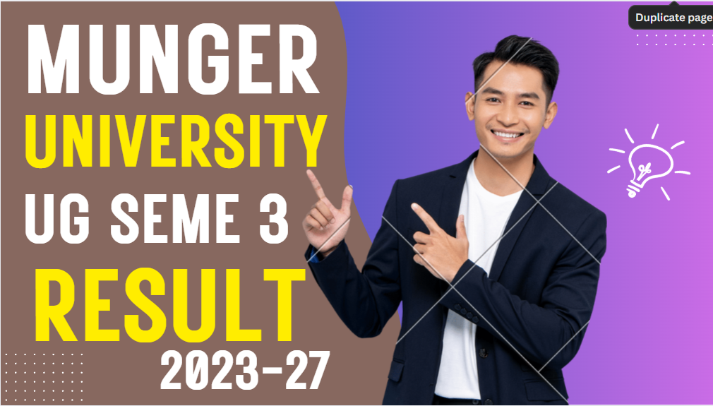 Munger University Ug 3rd Semester Result 2023-27