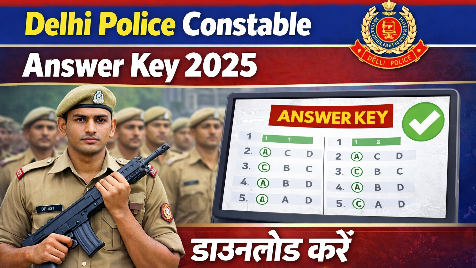 Delhi Police Constable Answer Key 2025