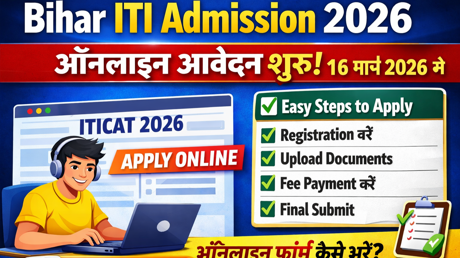 Bihar ITI Admission Online Form 2026